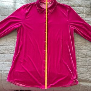 Beautiful bright pink velvet shirt from Soft Surroundings. Great condition.
